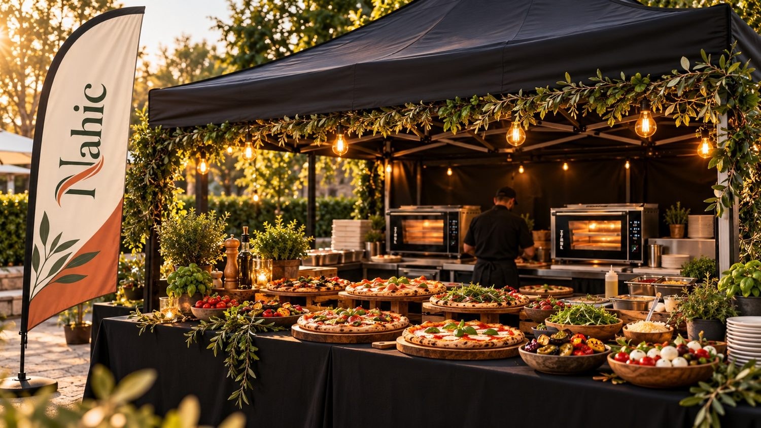 Nahic Live-Cooking-Station mit mobilem Pizzastand