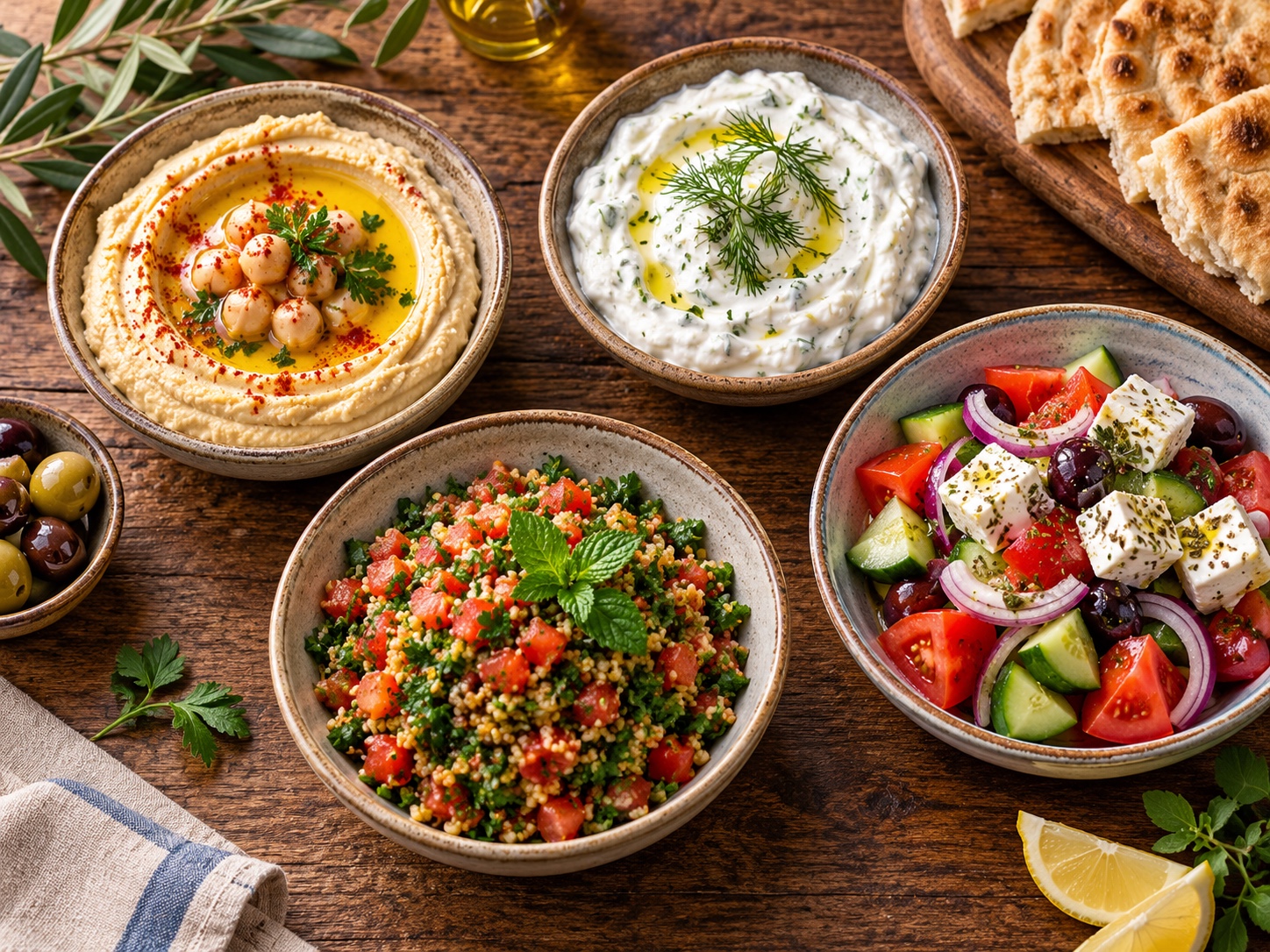 Meze & Salate – Serviervorschlag