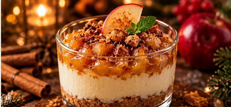 Bratapfel-Cheesecake im Glas, Serviervorschlag