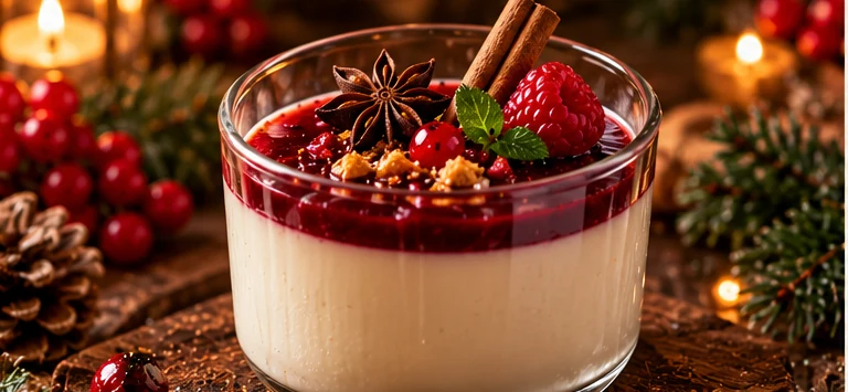 Zimt-Panna-Cotta im Glas, Serviervorschlag